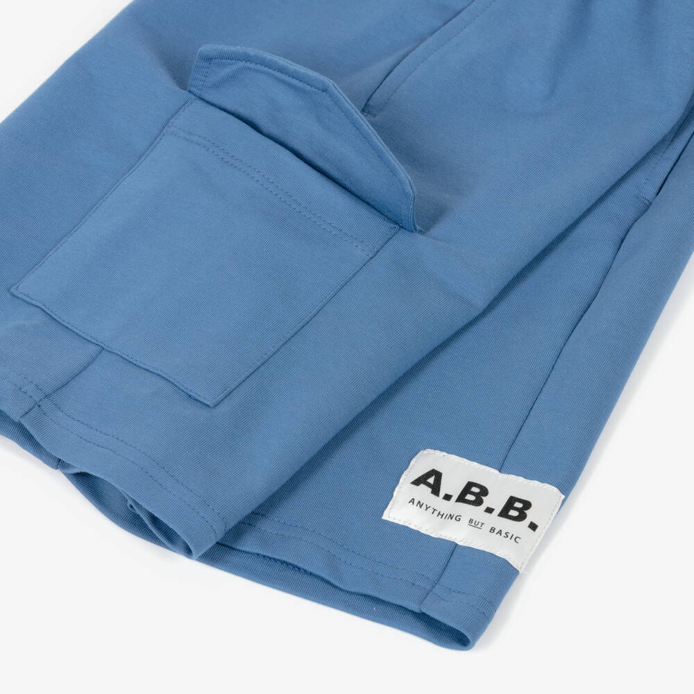 iDO-Boys Blue Cotton Jersey Oversized Shorts | Childrensalon