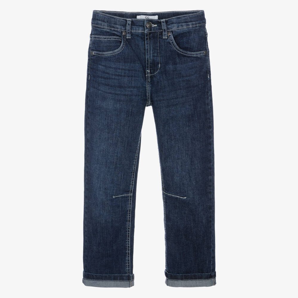 iDO-Boys Dark Blue Denim Straight Fit Jeans | Childrensalon
