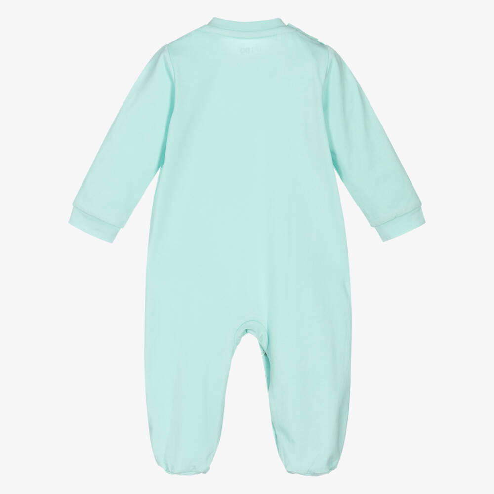 iDO-Boys Green Cotton Babygrow with Tiger Motif | Childrensalon