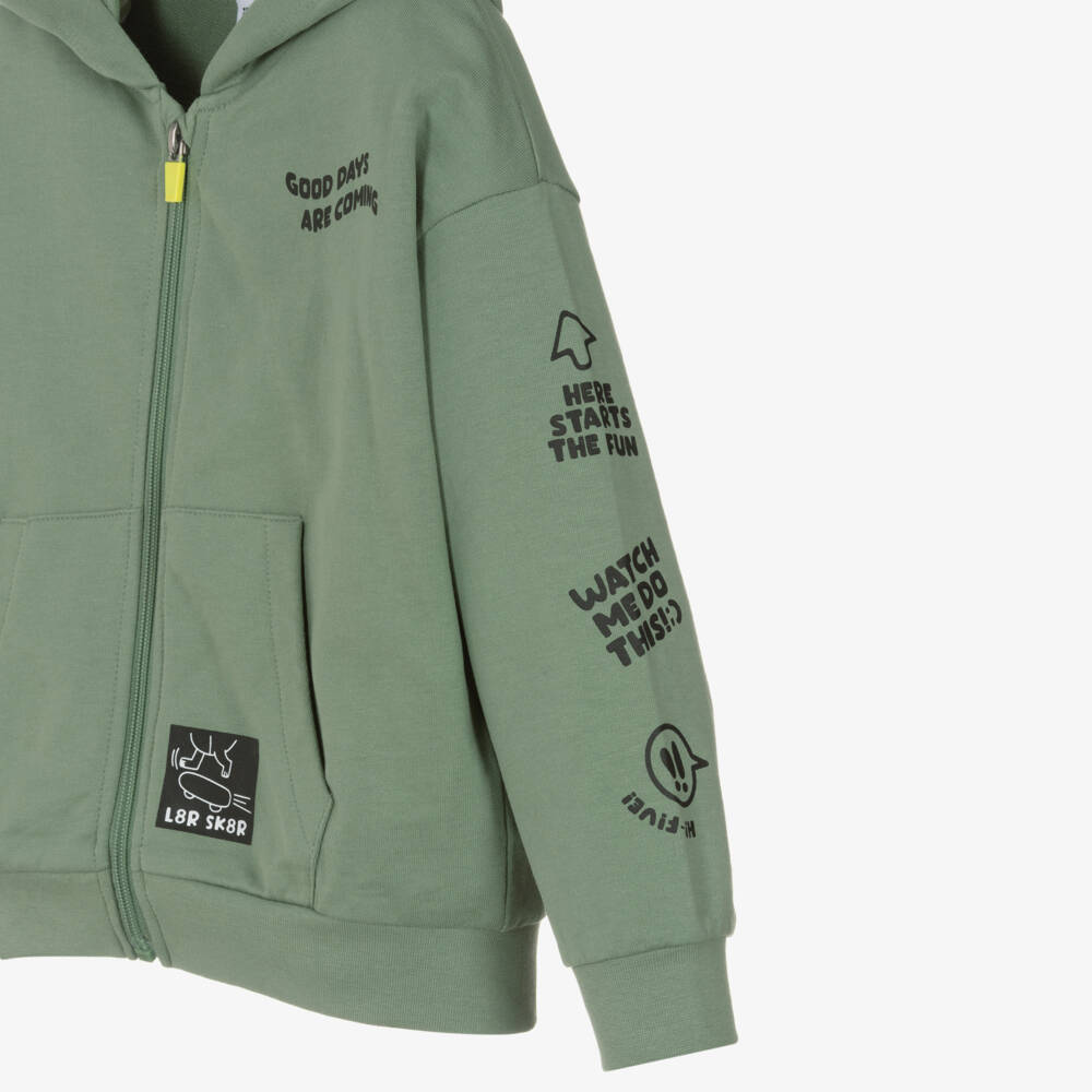 iDO-Boys Green Cotton Tracksuit & T-Shirt Set | Childrensalon