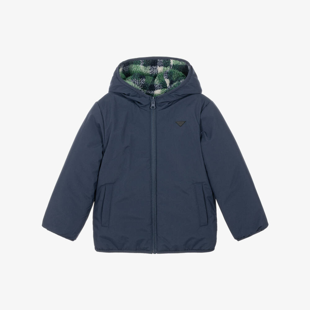 iDO-Boys Green Sherpa Fleece Reversible Jacket | Childrensalon