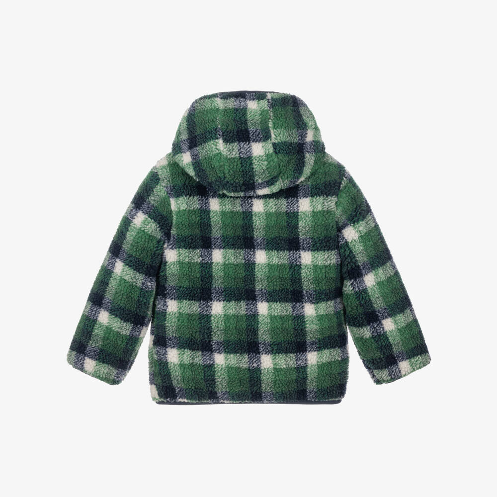 iDO-Boys Green Sherpa Fleece Reversible Jacket | Childrensalon
