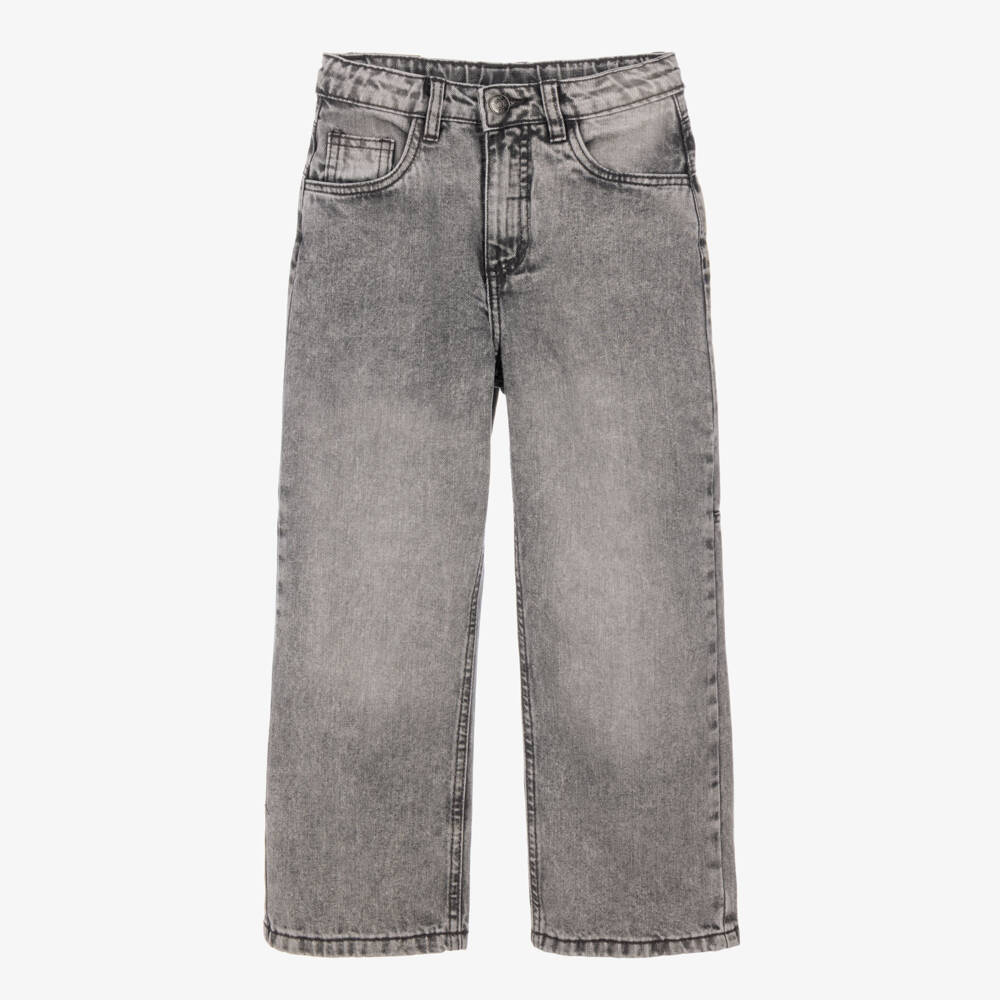 iDO-Boys Grey Wide Leg Denim Jeans | Childrensalon