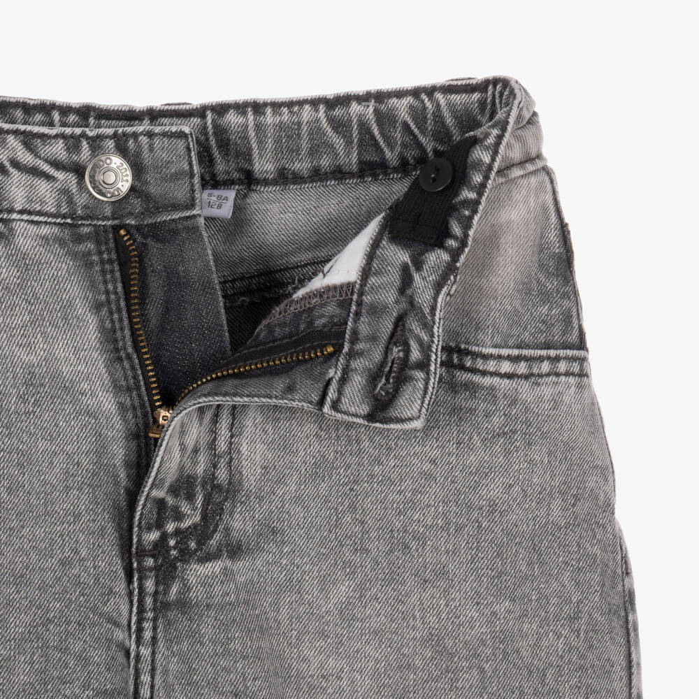 iDO-Boys Grey Wide Leg Denim Jeans | Childrensalon
