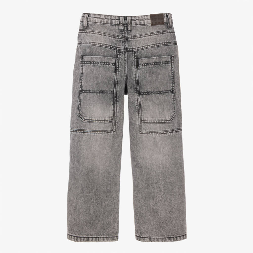iDO-Boys Grey Wide Leg Denim Jeans | Childrensalon