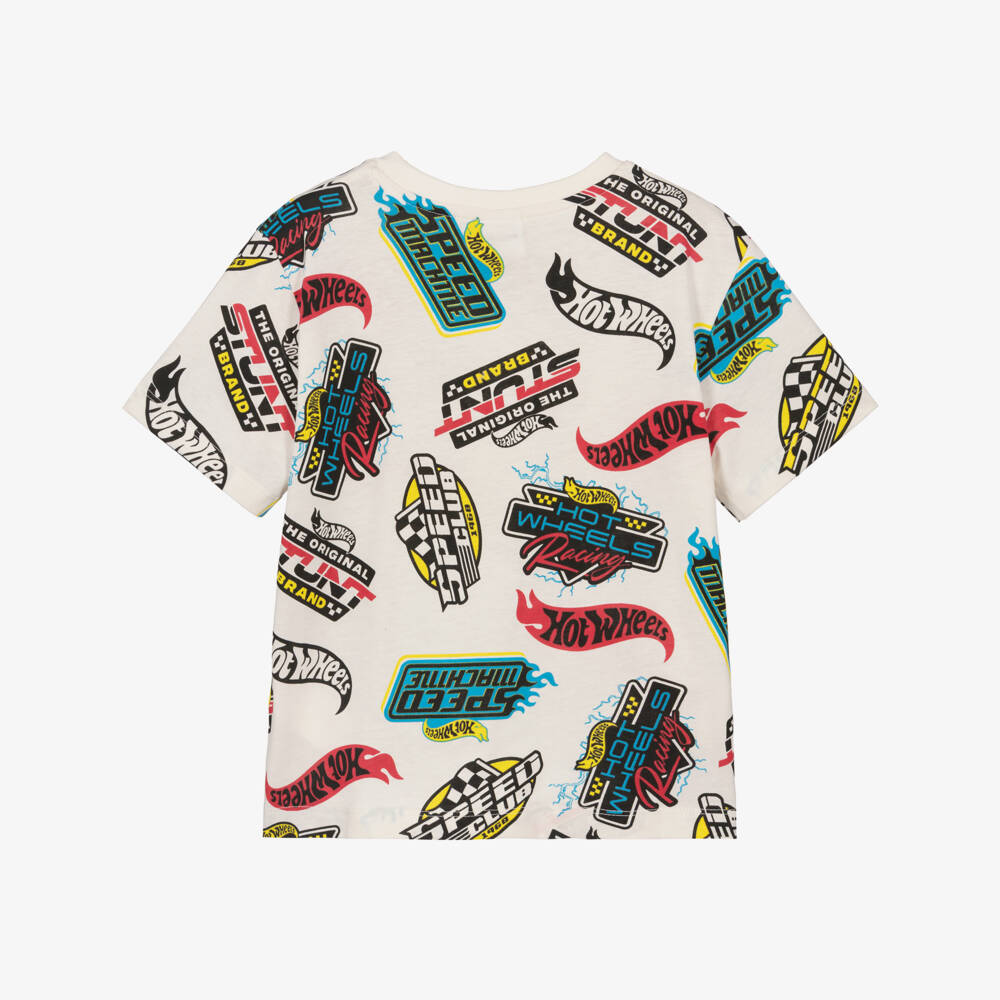 iDO-Футболка кремовая Hot Wheels из хлопка для мальчиков | Childrensalon