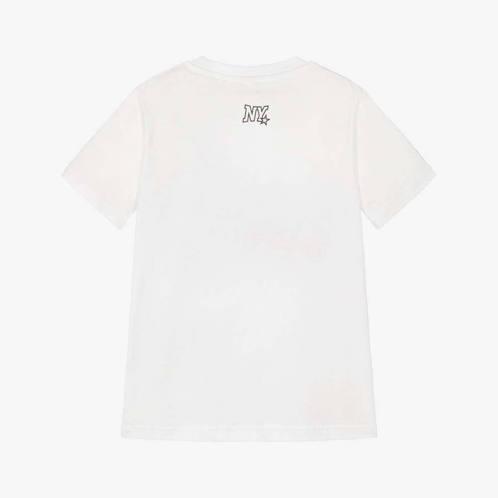 iDO-Футболка белая хлопковая с бейсбольной тематикой для мальчиков | Childrensalon