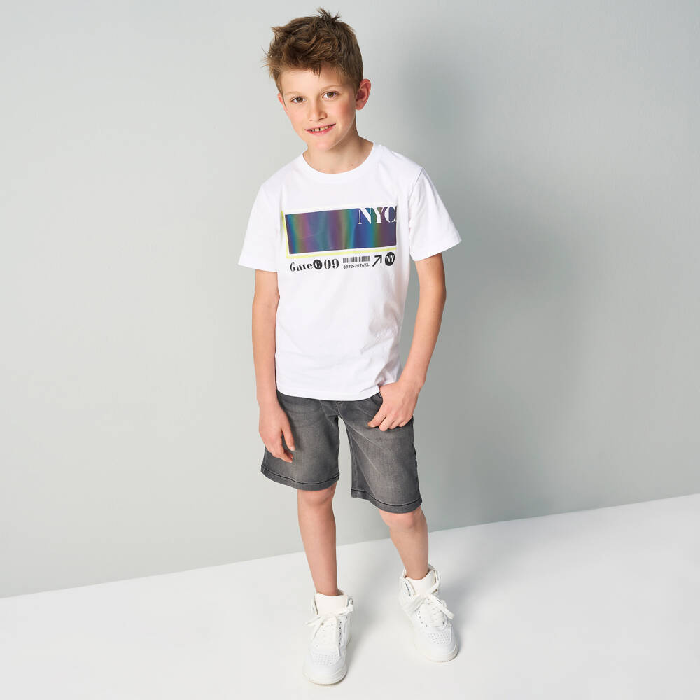 Solid Hologram LS Boys Shirt