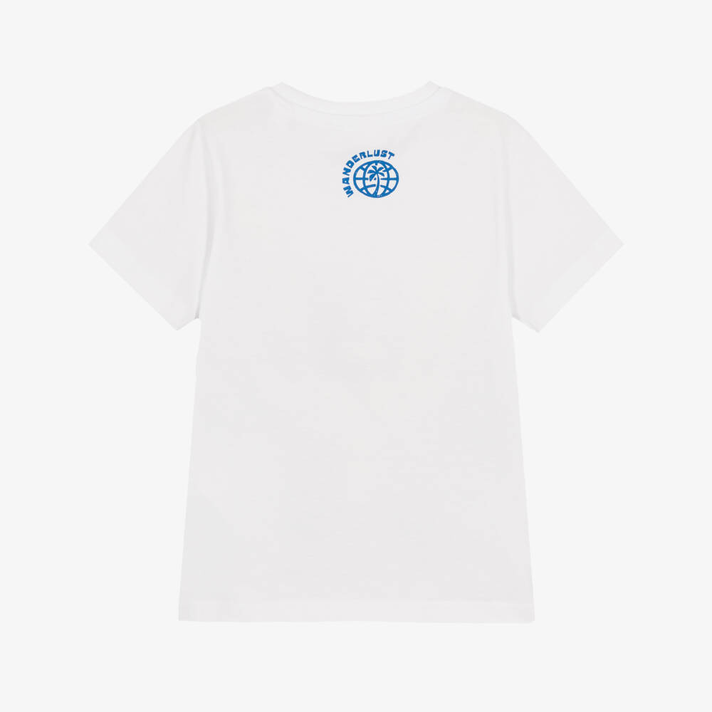 iDO-Boys White Cotton T-Shirt with Sausage Dog Graphic | Childrensalon