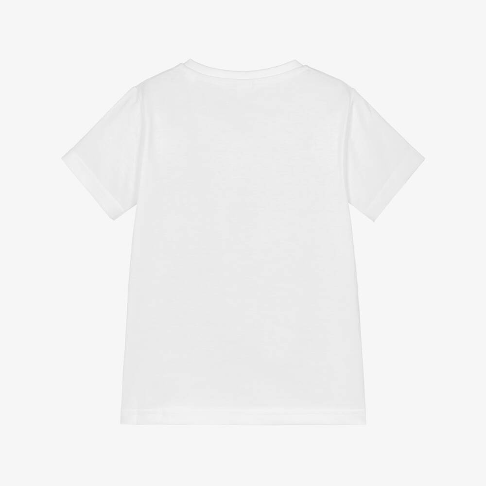 iDO-Футболка белая из хлопка с морем и акулой для мальчиков | Childrensalon