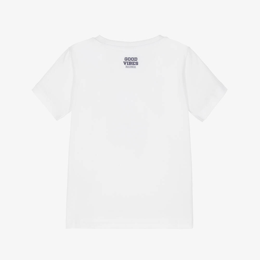 iDO-Футболка белая хлопковая Wild League для мальчиков | Childrensalon