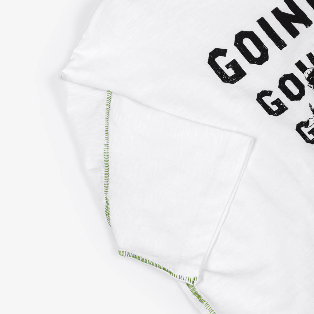 iDO-تيشيرت قطن بطبعة جرافيك لون أبيض للأولاد | Childrensalon