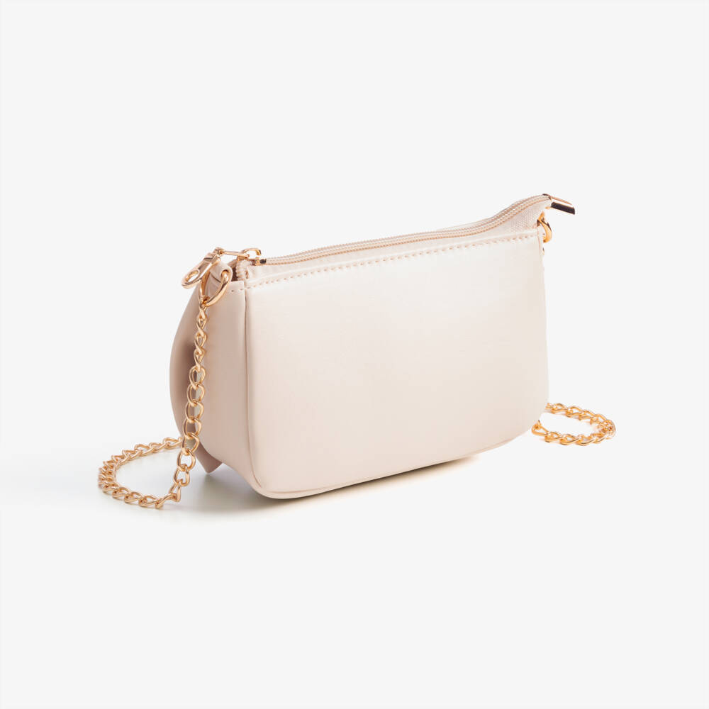 iDO-Girls Beige Faux Leather Bow Handbag (16cm) | Childrensalon
