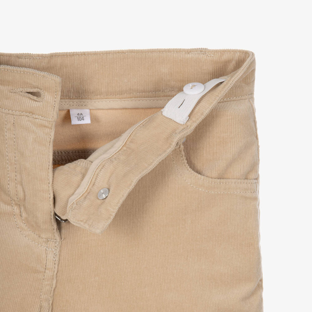 iDO-Girls Beige Flared Corduroy Trousers | Childrensalon