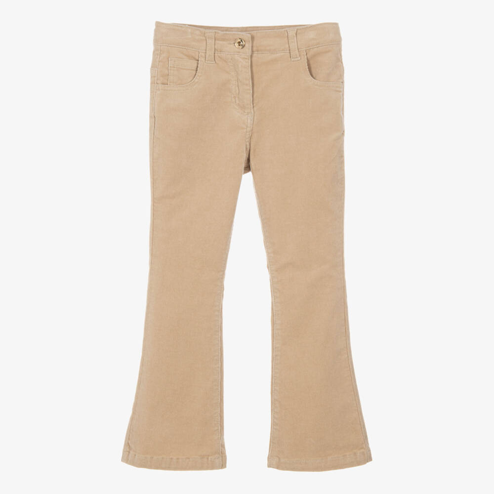 iDO-Girls Beige Flared Corduroy Trousers | Childrensalon