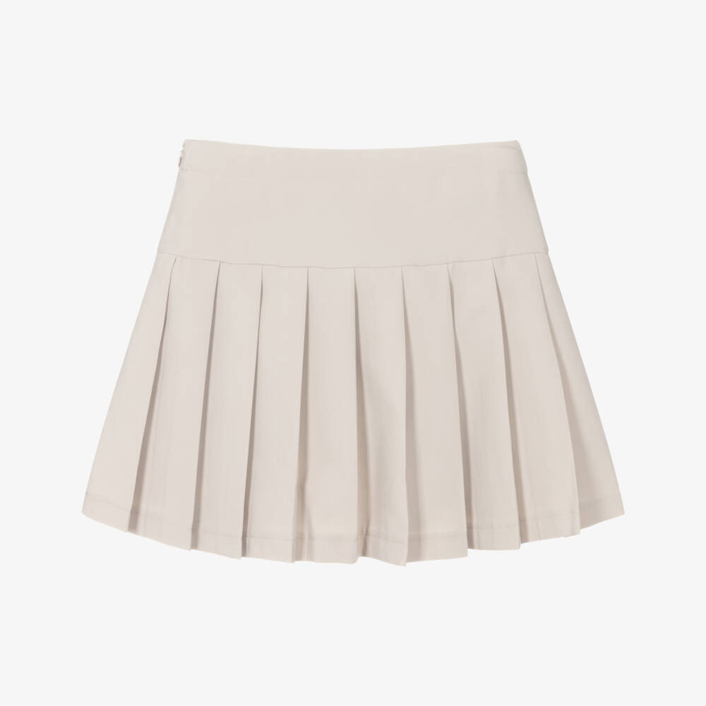 iDO-تنورة بكسرات مربعة لون بيج للبنات | Childrensalon