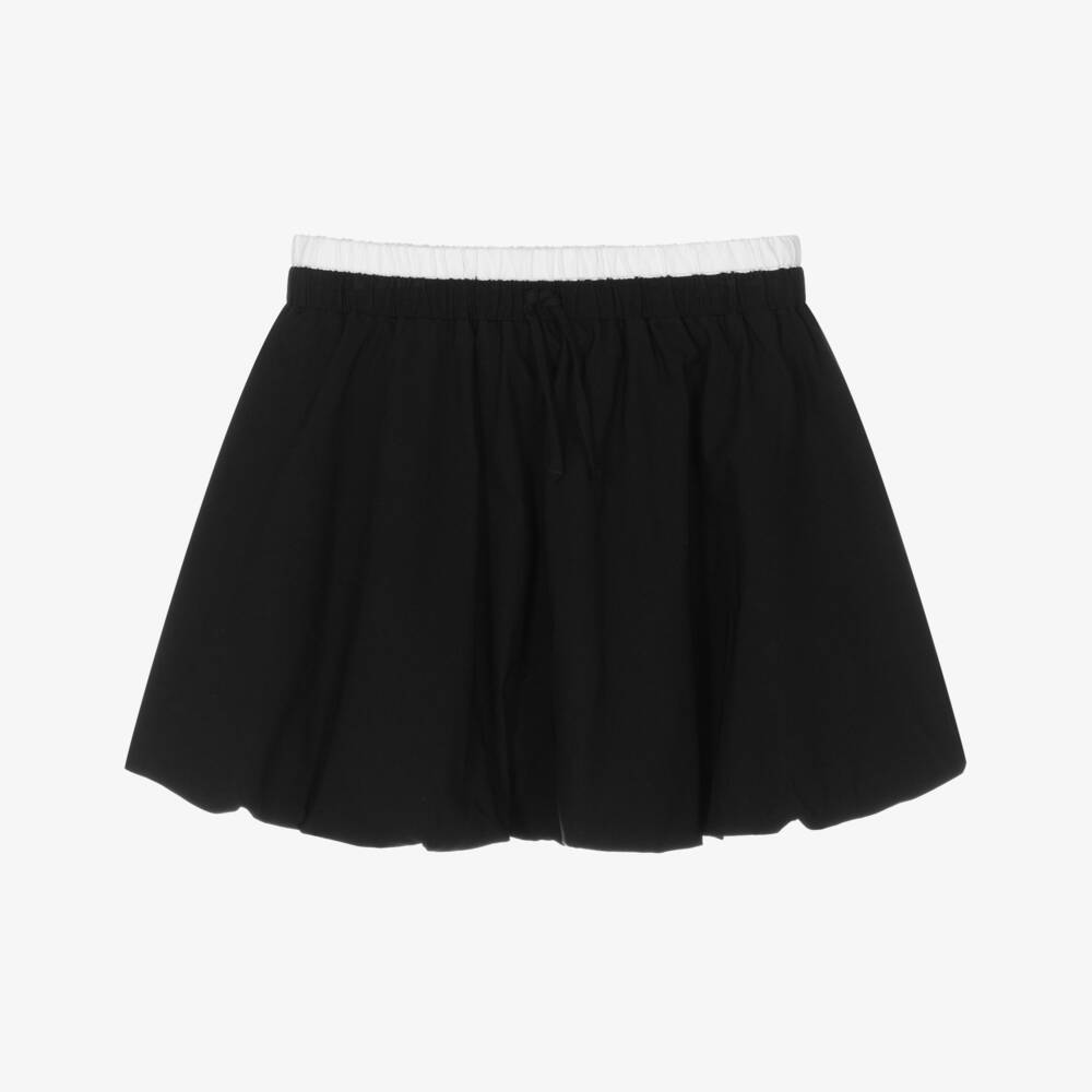 iDO-Girls Black Jersey Bubble Hem Skirt | Childrensalon