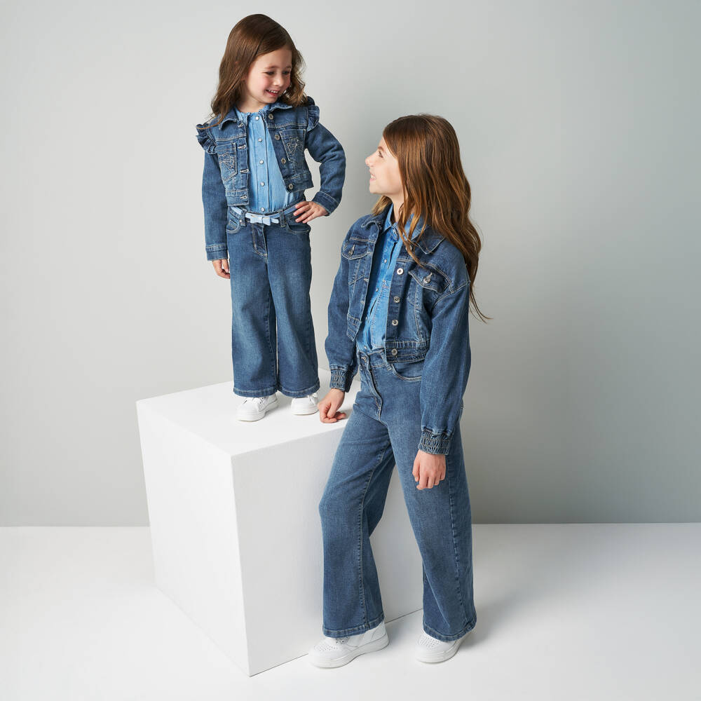 iDO Baby-Girls Blue Chambray Blouse | Childrensalon