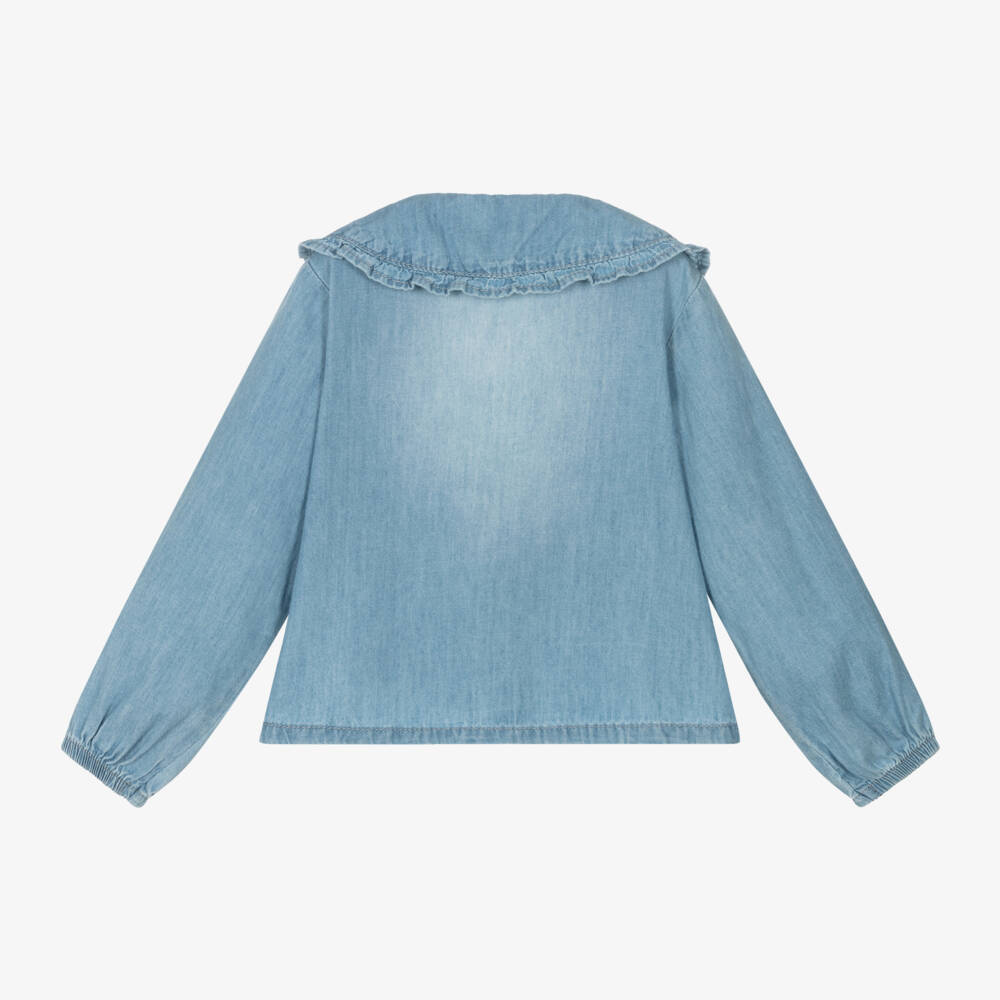 iDO Baby-Girls Blue Chambray Blouse | Childrensalon