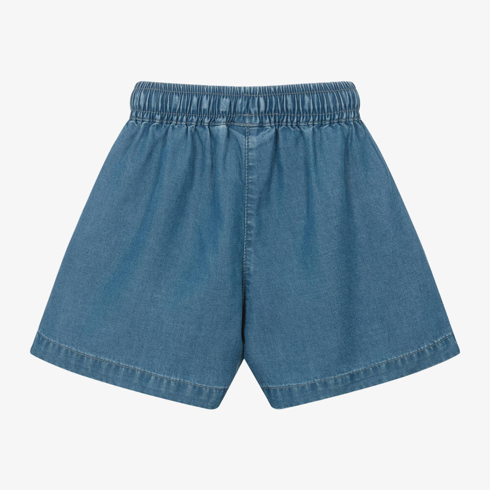 iDO Baby-Girls Blue Chambray Drawstring Shorts | Childrensalon
