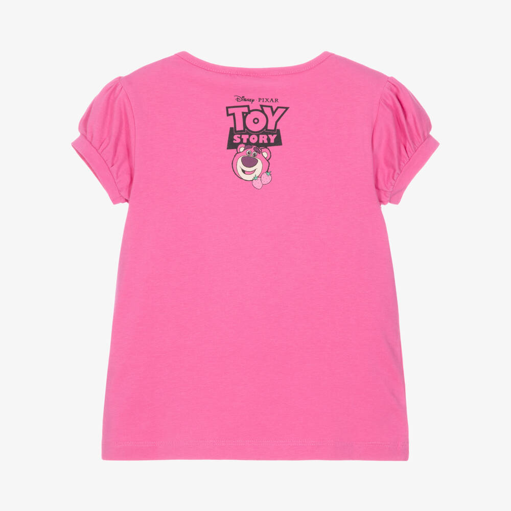 iDO-Girls Fuchsia Pink Cotton Lotso Bear T-Shirt | Childrensalon