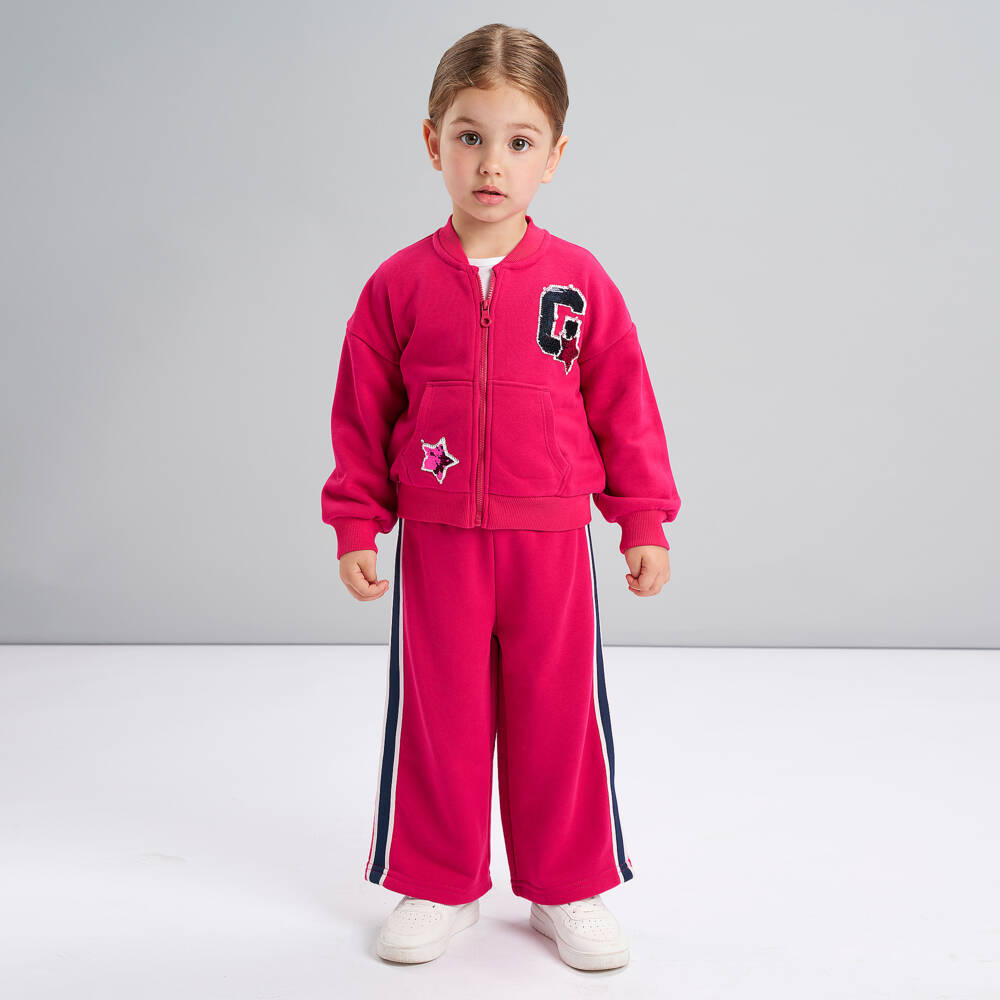 iDO-بدلة رياضية لون زهري فيوشيا للبنات | Childrensalon