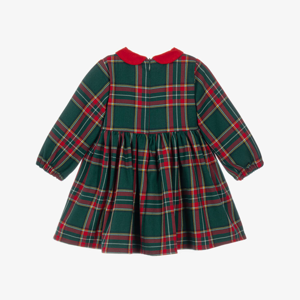 iDO-Girls Green & Red Tartan Dress | Childrensalon