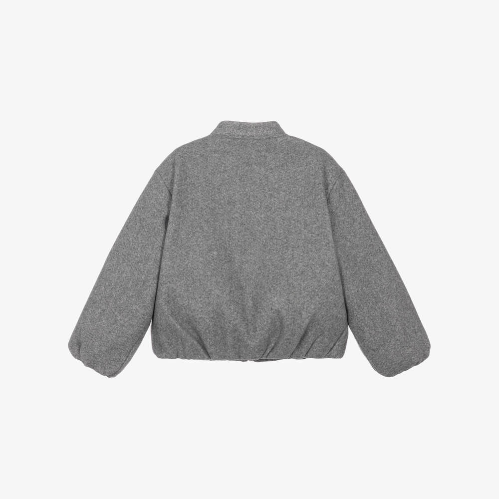 iDO-Girls Grey Felted Bomber-Style Jacket | Childrensalon