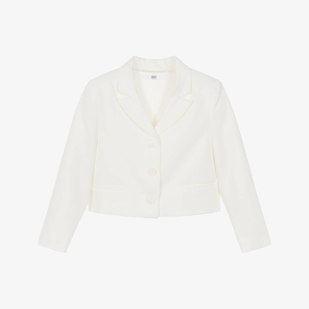 iDO-Girls Ivory Boxy Fit Blazer | Childrensalon
