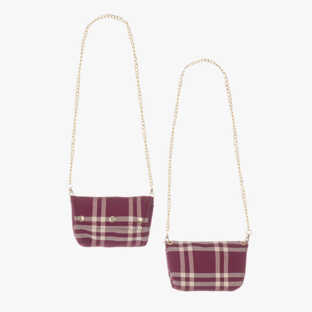 iDO-Girls Ivory & Burgundy Skirt & Handbag Set | Childrensalon