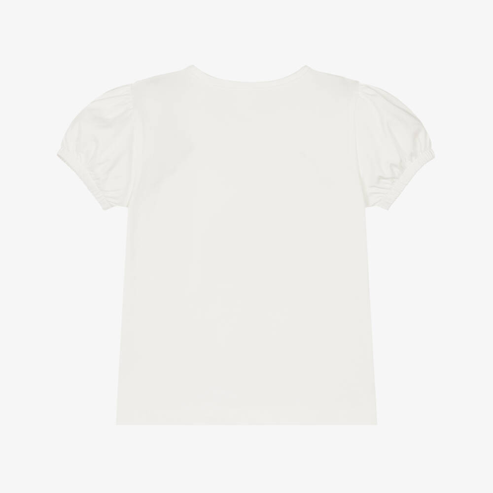 iDO-Футболка кремовая с балериной для девочек | Childrensalon