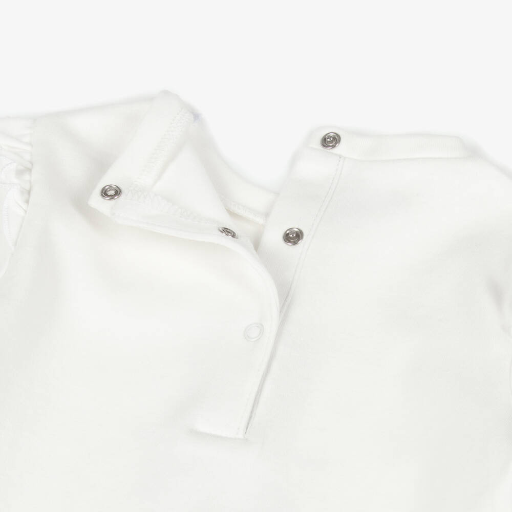 iDO Мини-Топ кремовый хлопковый с оборками для девочек | Childrensalon