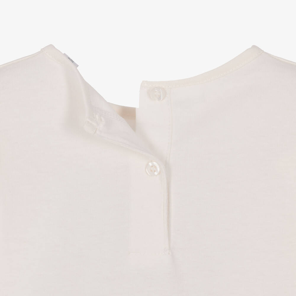 iDO-Girls Ivory Cotton Top & Black Flared Leggings Set | Childrensalon