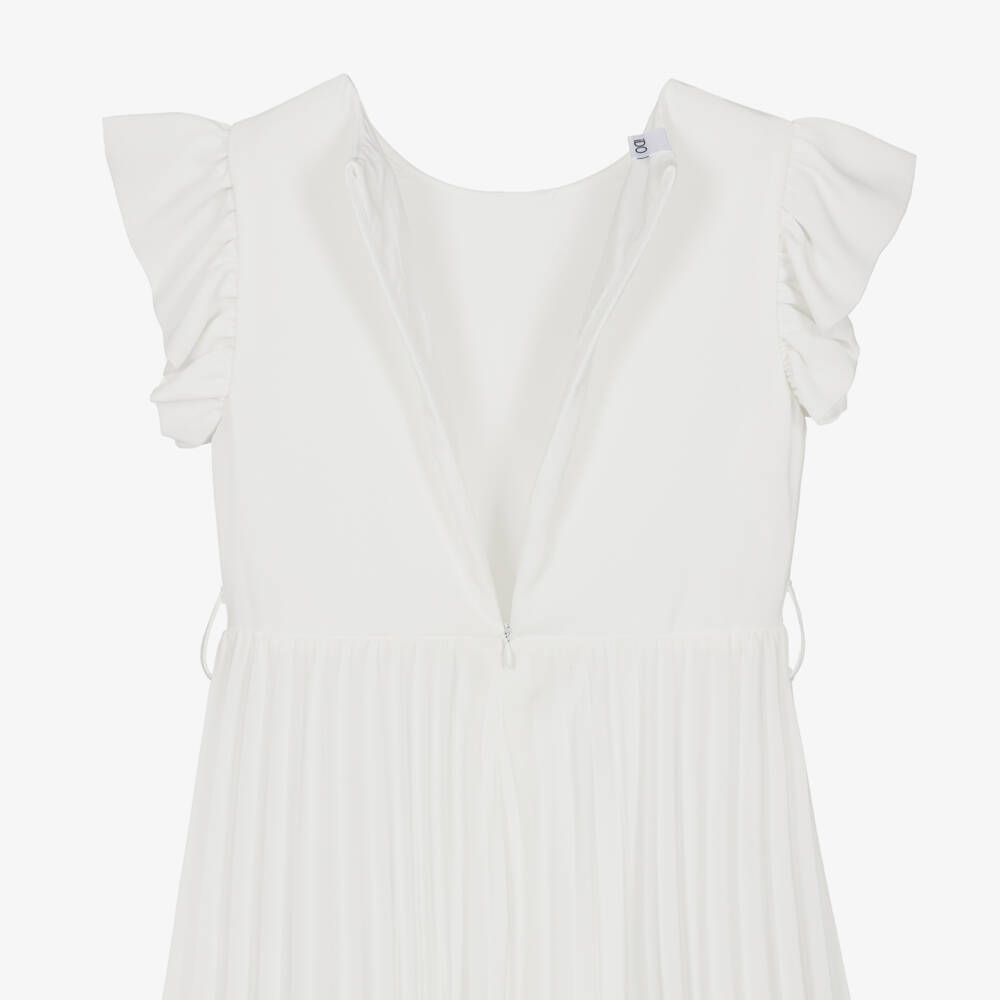 iDO-جمبسوت كريب شيفون بكسرات لون عاجي للبنات | Childrensalon