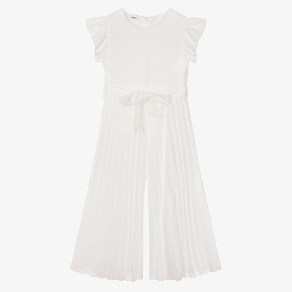 iDO-جمبسوت كريب شيفون بكسرات لون عاجي للبنات | Childrensalon