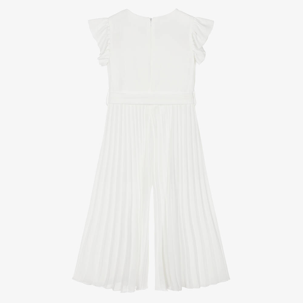 iDO-جمبسوت كريب شيفون بكسرات لون عاجي للبنات | Childrensalon