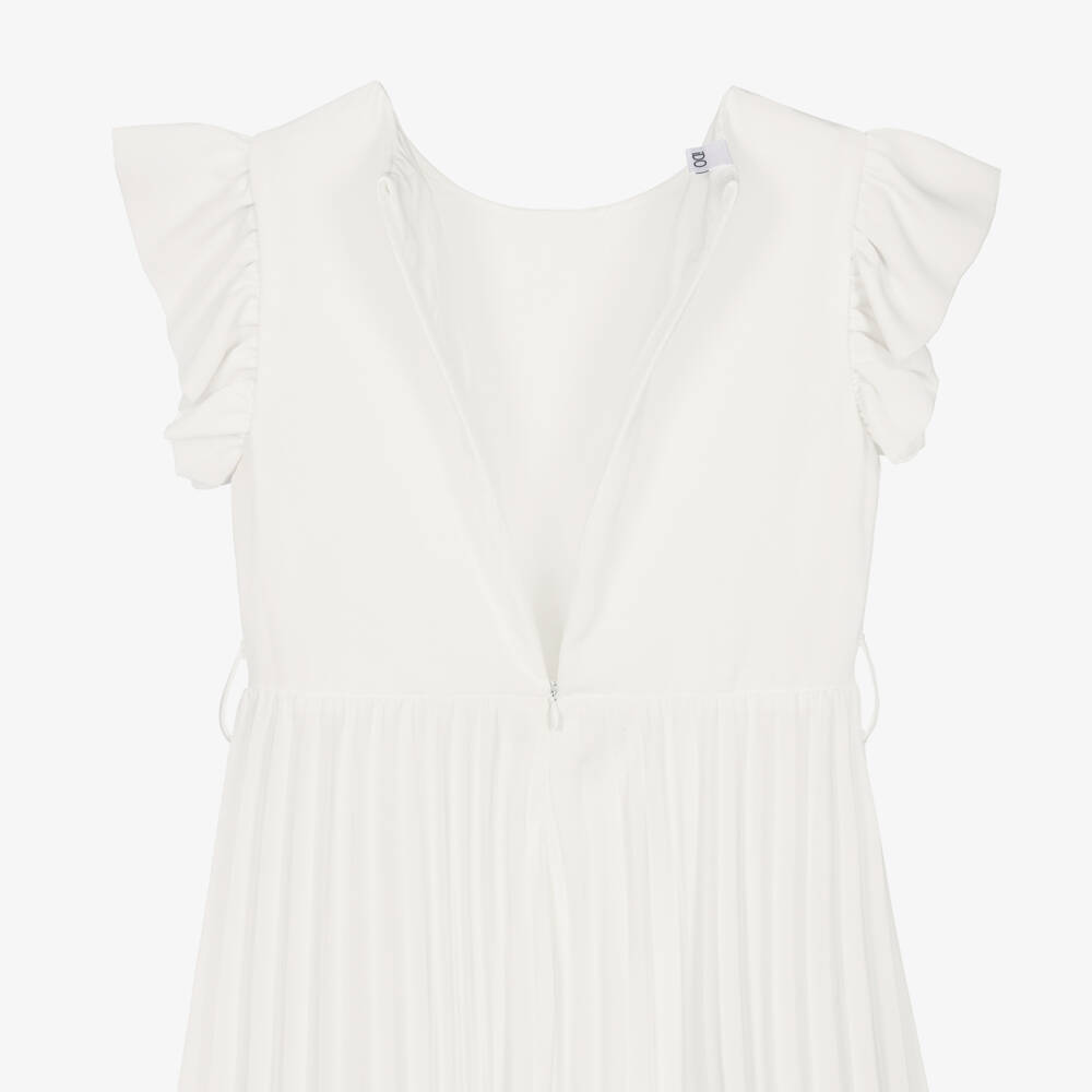 iDO-Комбинезон кремовый из креп-шифона с плиссе для девочек | Childrensalon