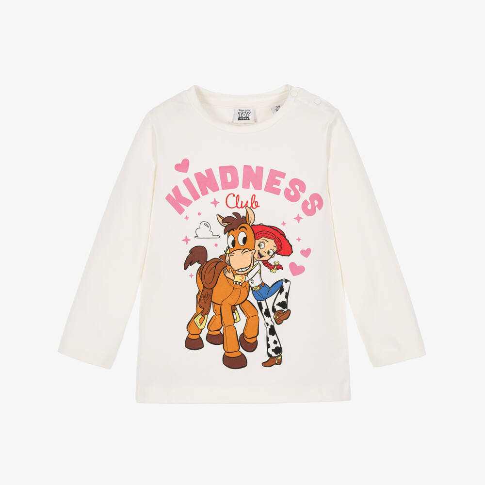 iDO-Girls Ivory Jessie & Bullseye Long-Sleeved Top | Childrensalon