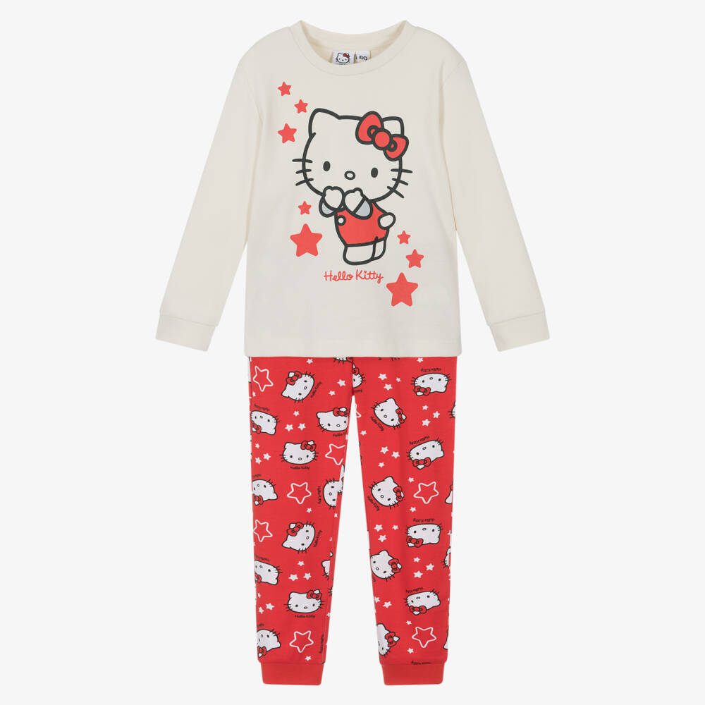 iDO-Пижама кремово-красная Hello Kitty из хлопка | Childrensalon