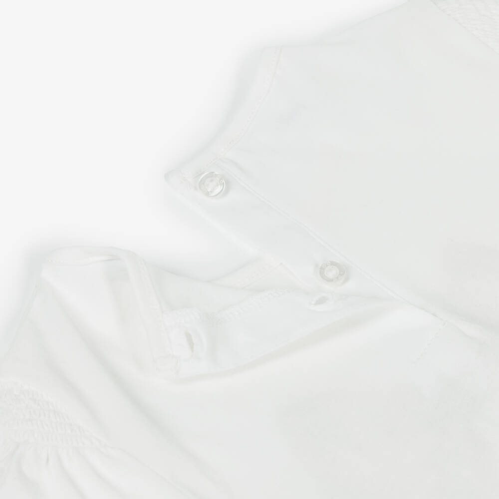 iDO-Girls Ivory Top & Beige Cotton Jersey Puffball Skirt Set | Childrensalon