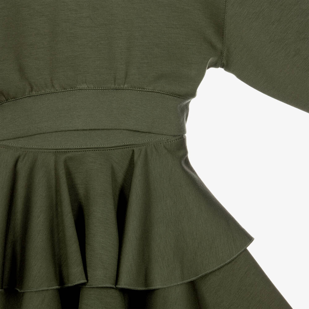 iDO-Girls Khaki Green Milano Jersey Skirt Set | Childrensalon