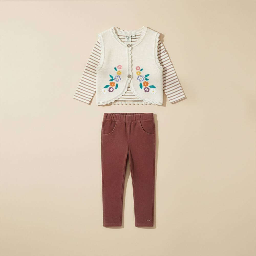iDO-Girls Maroon Red Corduroy Leggings | Childrensalon
