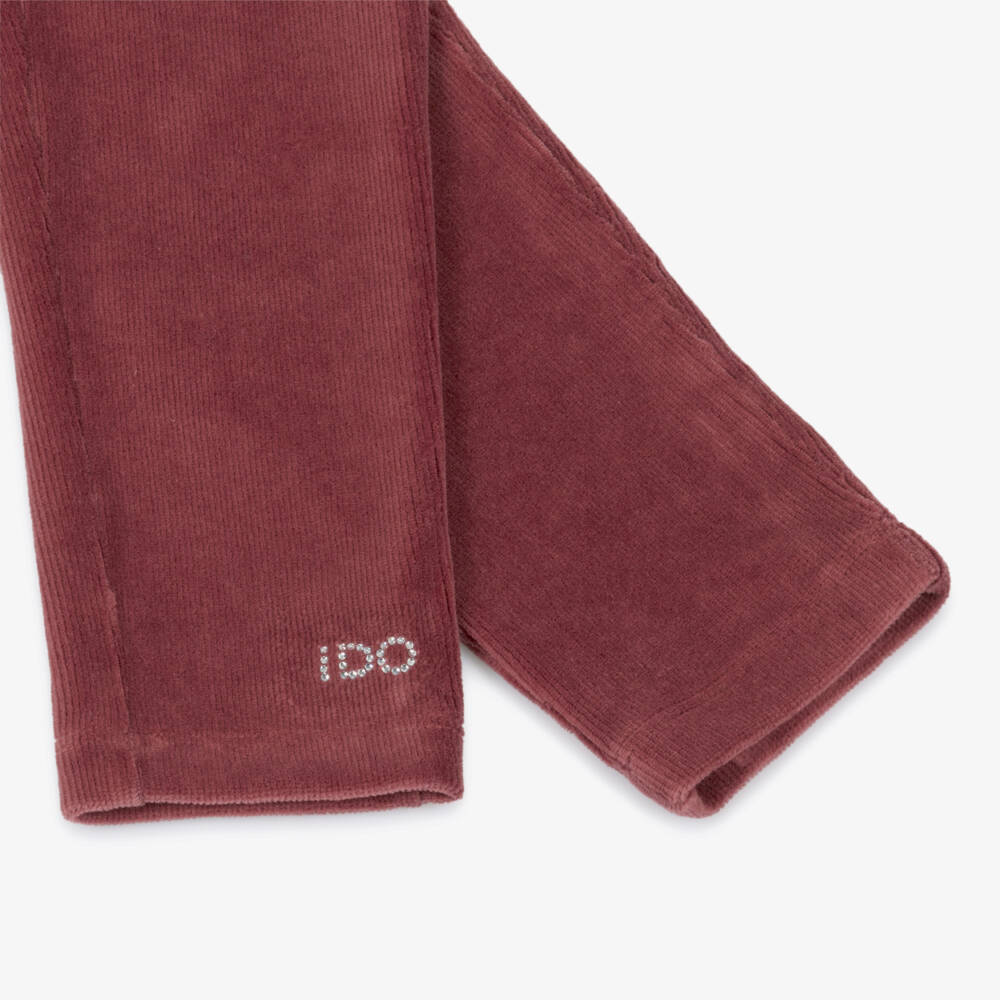 iDO-Girls Maroon Red Corduroy Leggings | Childrensalon