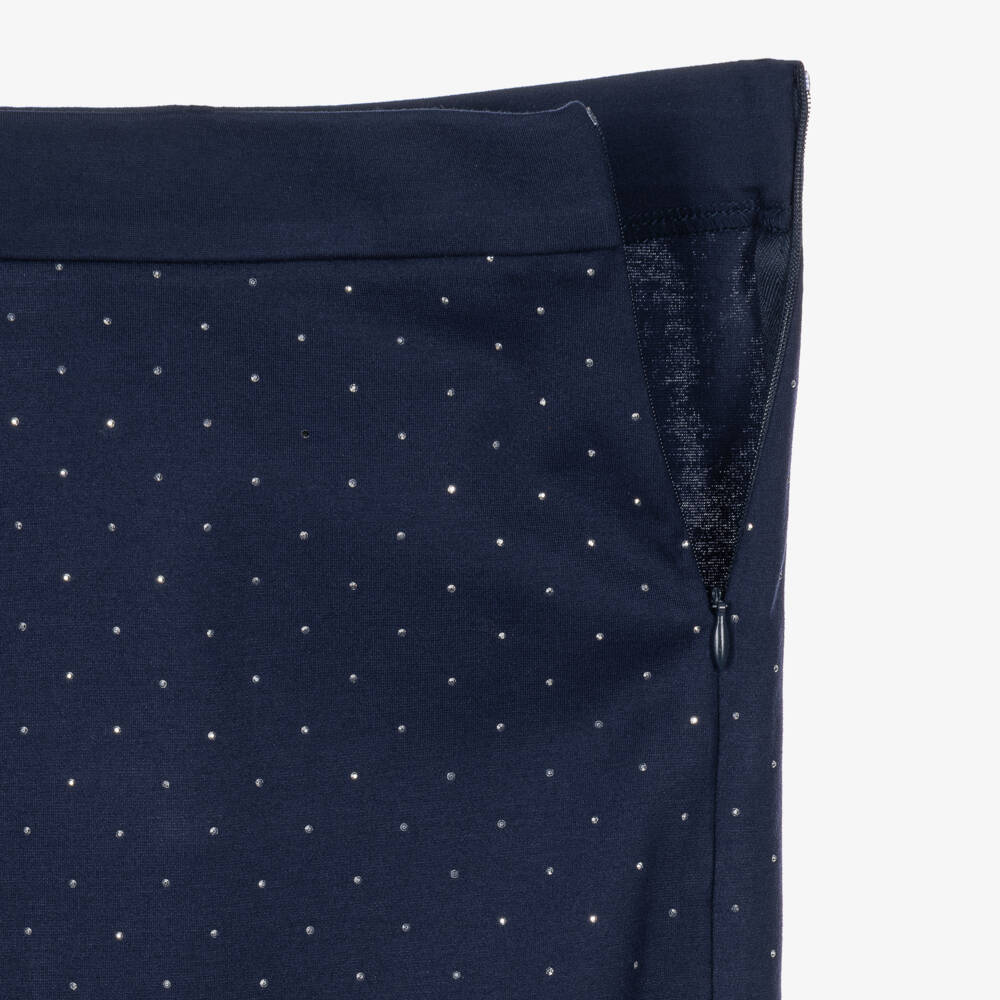 iDO-Girls Navy Blue Skirt Set with Crystals | Childrensalon