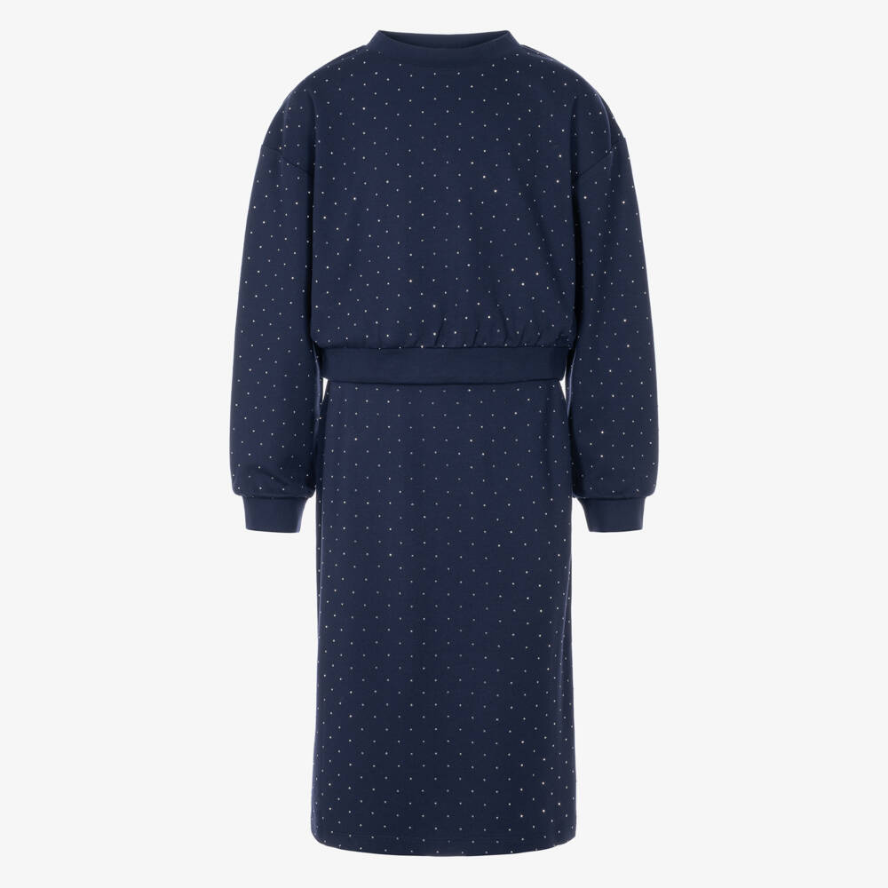 iDO-Girls Navy Blue Skirt Set with Crystals | Childrensalon