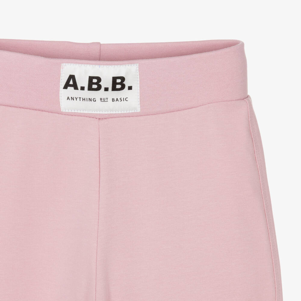 iDO-Girls Pale Pink Cotton Jersey Joggers | Childrensalon