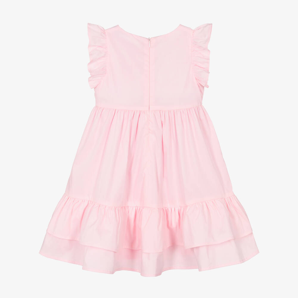 iDO-Girls Pink Bow Dress with Ruffles | Childrensalon