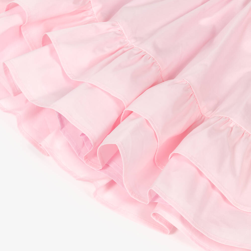 iDO-Girls Pink Bow Dress with Ruffles | Childrensalon