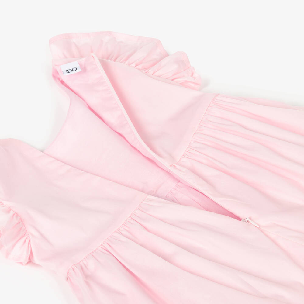 iDO-Girls Pink Bow Dress with Ruffles | Childrensalon