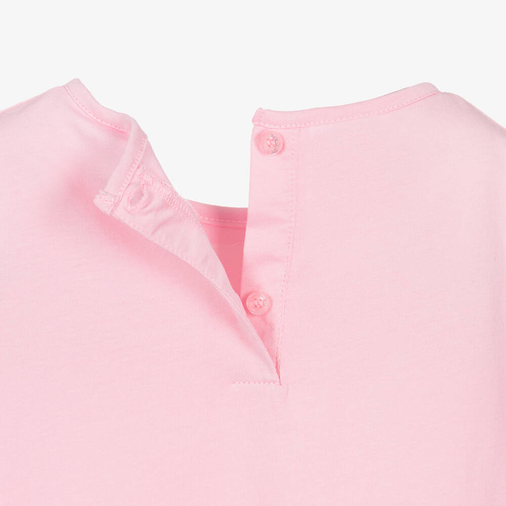 iDO-Girls Pink Cotton Butterfly & Floral Print Skirt Set | Childrensalon